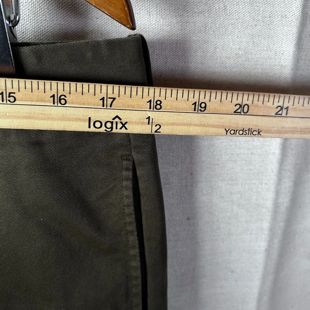 J.Crew Essential Chino Pants Mens 35x32 Olive Green 100%‎ Cotton RN77388